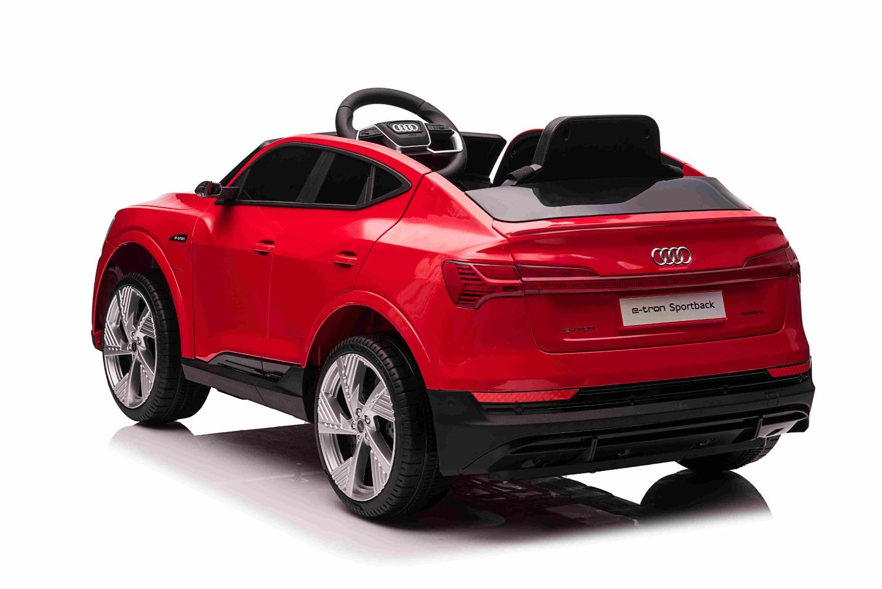 Voiture électrique pour Enfants 12V Audi E-tron Sportback, Rouge, avéc télécommande 2,4 GHz, Mp3/USB/AUX, Suspension, Batterie Lithium, éclairage LED, 2 x 25W Moteurs, Licence Originale