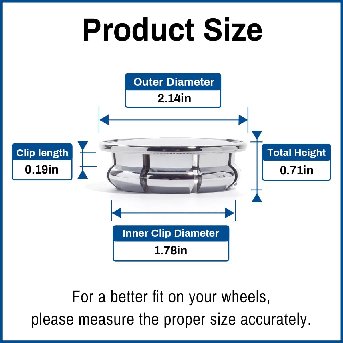 2.14Inch 54MM Wheel Center Cap for 2004-2011 Chrysler 300 Town Country Aspen Pacifica PT Cruiser Sebring 16 in wheel Hubcap Replacement 4895899 4782867 4782267, 4 pcs, Chrome Silver