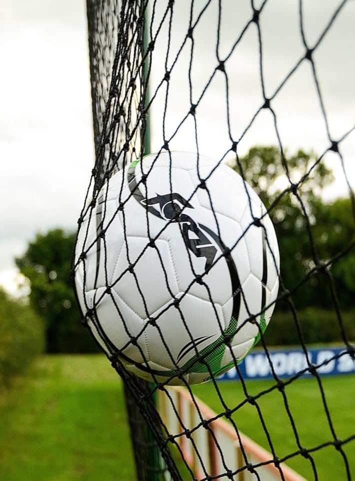 Image of ProZone Heavy-Duty Football Goal Net - UV-Resistant, 2.5mm Thick, Machine-Knitted for Training & Matches (Nylon, Black)