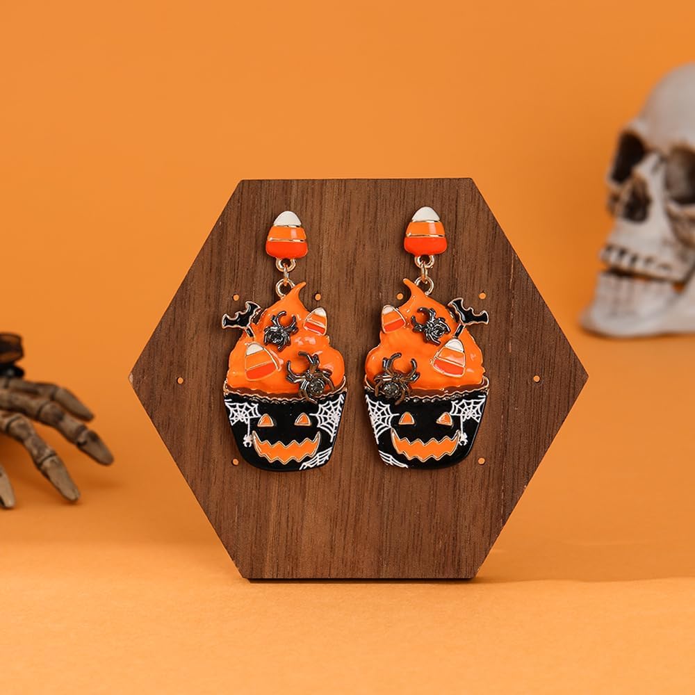 Halloween Dangle Earrings for Women | Spooky Skeleton Skull Ghost Spider Web Witch Castle Pumpkin Earrings | Costume Party Earrings Holiday Jewelry Gifts - Image 2