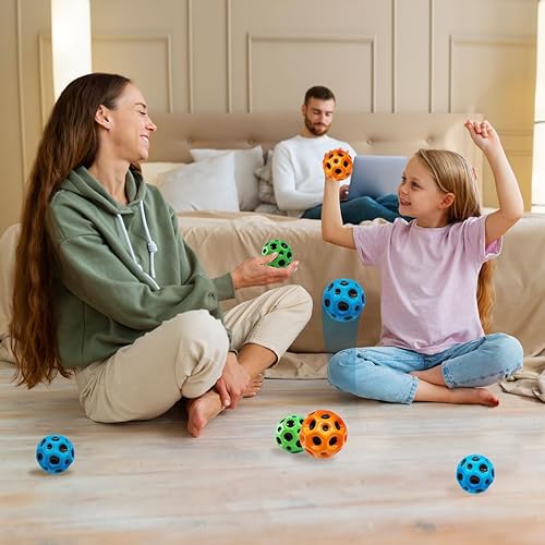 Miniatura 3 de WizTail Bola hinchable en forma de luna porosa bola hinchable para niños, juguete de interior con diseño ergonómico, bolas compactas de moda colorida