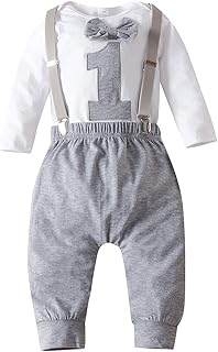 Chennie Baby,Clothing,Baby Boys 0-24m,Outfits & Clothing Sets Chennie Baby Boy 1st Birthday Outfits Bow Tie Romper Suspender Pants Gentleman Clothes Set for Photo Photography