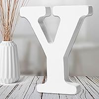 Vista 27 de AOCEAN Letras de madera blanca de 6 pulgadas, letras de madera sin terminar para decoración de pared, letras de pie, rebanadas, decoración