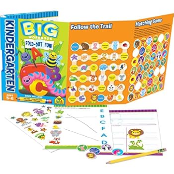 Paperback School Zone - Big Fold-Out Fun! Kindergarten Workbook - Ages 5 to 6, Alphabet, ABCS, Uppercase Letters, Lowercase Letters, Numbers 1-100, Number Words, and More Book