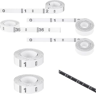 Gemscream 6 Pcs Rod Ruler 36'' Fish Measuring Decals Measuring Tape Stickers Transparent Tape Measure Kayak Fishing Accessories for Rod Boat Kayak(Black)
