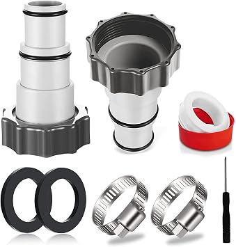 Intex 2 Set 1.25" to 1.5" Threaded Connection Pool Pumps Adapter