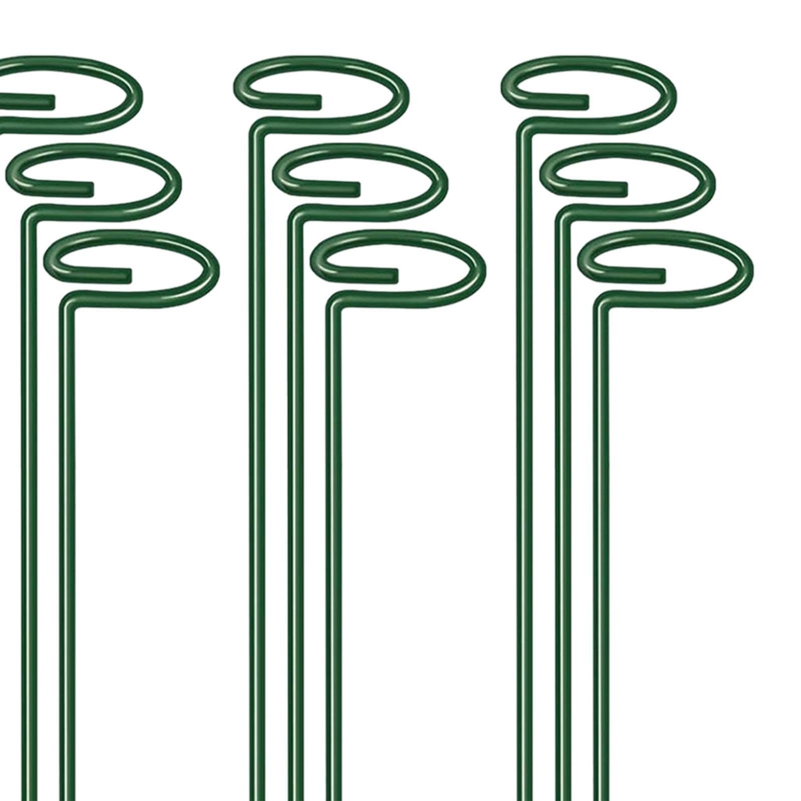 12 Pièces Tuteurs Plantes Supports Tiges Anneaux Fer Renforcé Installation Simple pour Pots Fleurs Tomates Marigold Utilisation Intérieur Extérieur, Hauteur 55cm