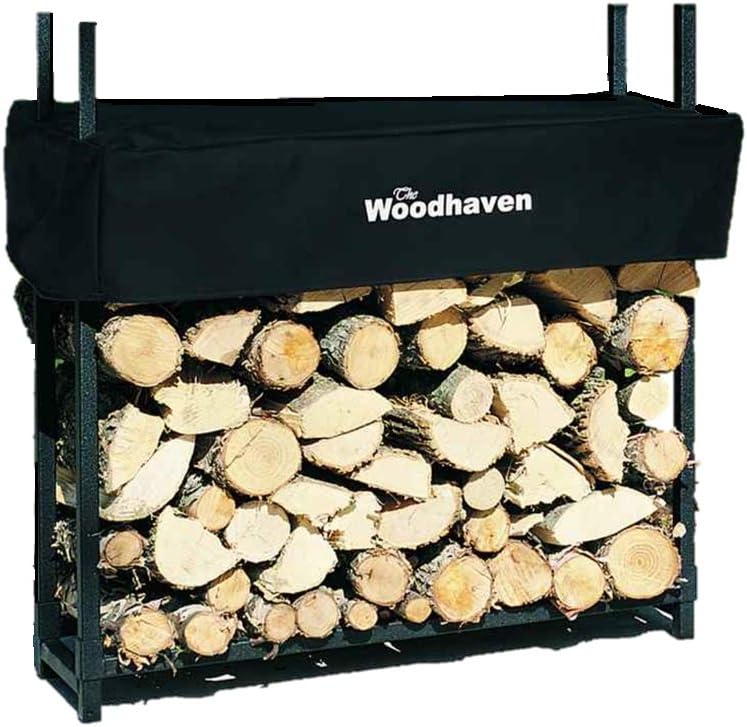 Woodhaven 3' Firewood Rack with seasoning cover