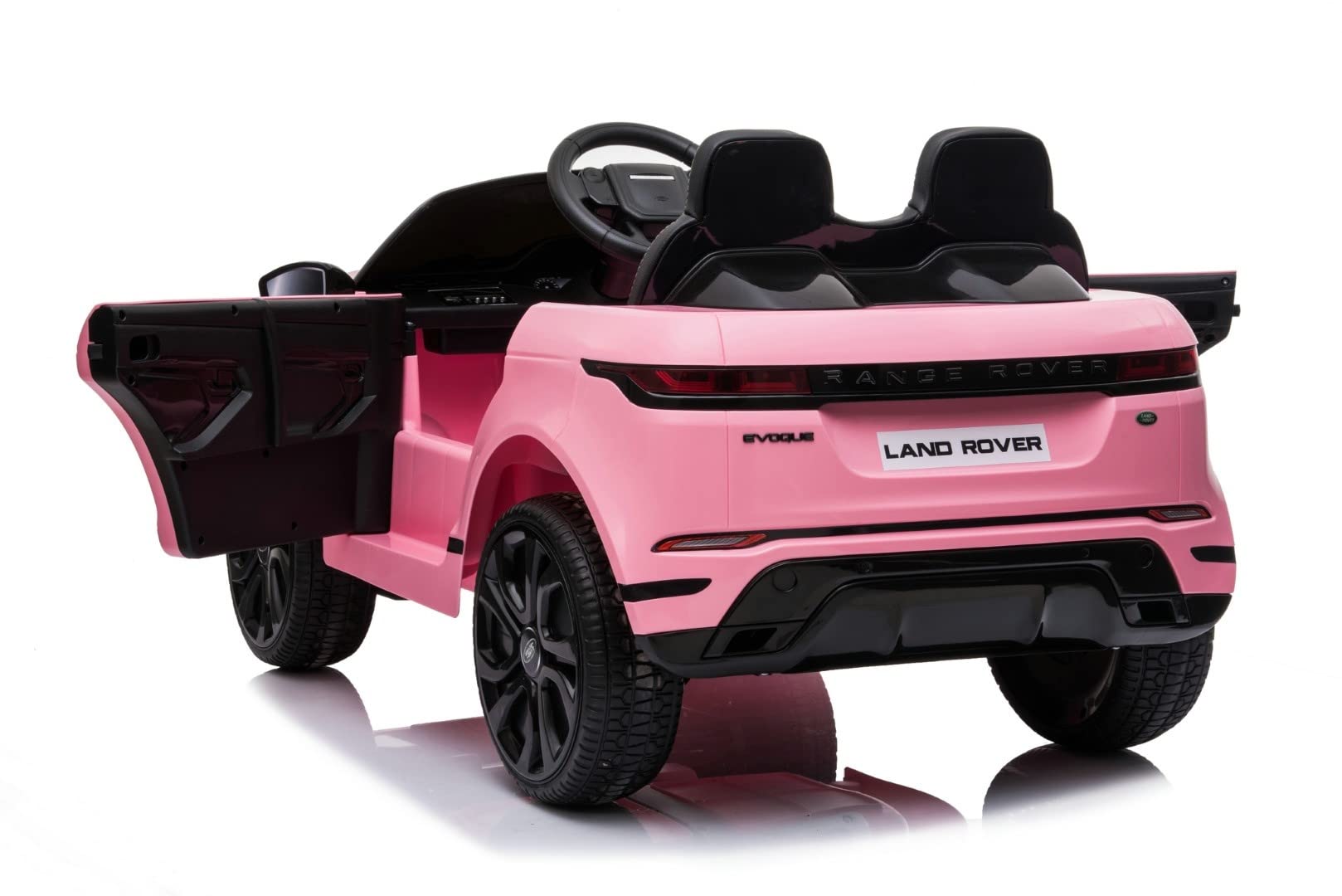 FINOOS Range Rover Evoque Coche eléctrico para niños de 12 v, con Mando a Distancia de 2,4 GHz, 2 Motores de 12 V y 35 W, de 1 a 4 años (Rosa)