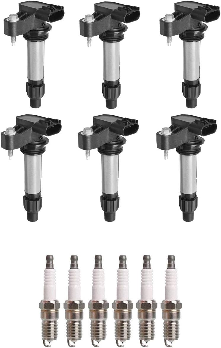 ENA Set of 6 Ignition Coil and Set of 6 Platinum Spark Plug Compatible with Chevrolet Cadillac Malibu 3.6L and CTS 3.0L Replacement For UF569