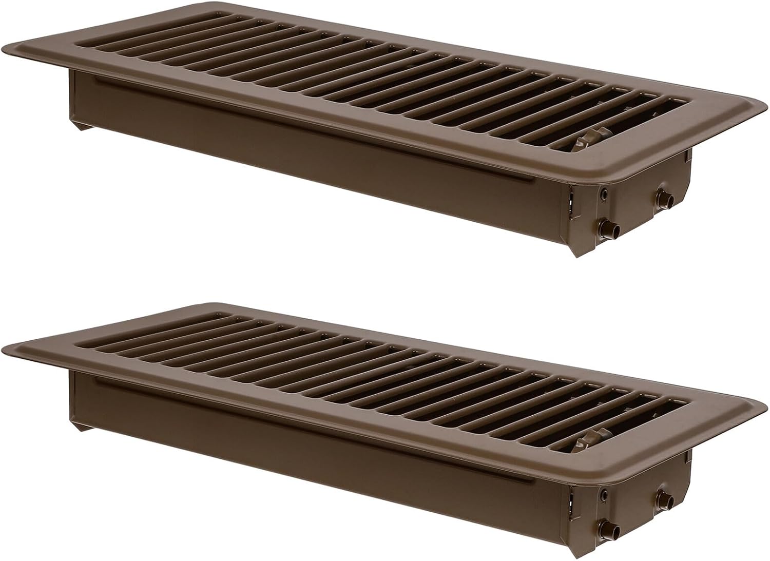 Gadpiparty 4 Inch X 10 Inch Floor Vent Covers Metal Air Conditioner Register Grilles 2pcs Brown Walkable Heater Ac Vents for Residential and Commercial Use