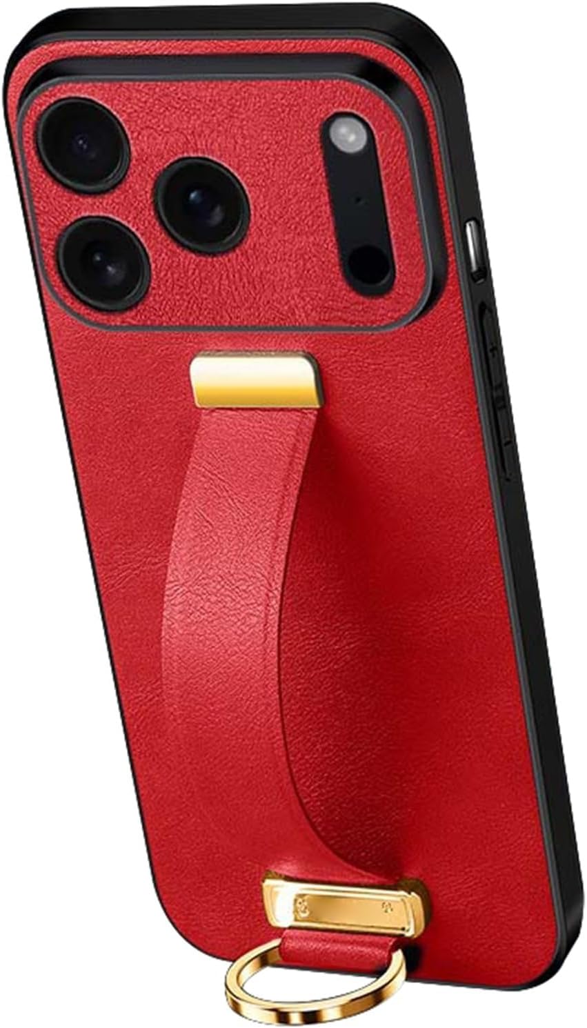 Retro Business Leather Case for iPhone 17/17 Air/17 Pro/17 Pro Max, Retractable Wristband Holder Stand, Camera Protection Slim Cover(Black,17 Pro Max)
