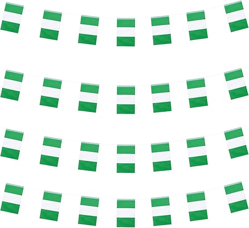 Miniatura 22 de WXTWK Banderas de Colombia pequeñas y pequeñas banderines para decoración de festivales (50 pies 38 banderas)