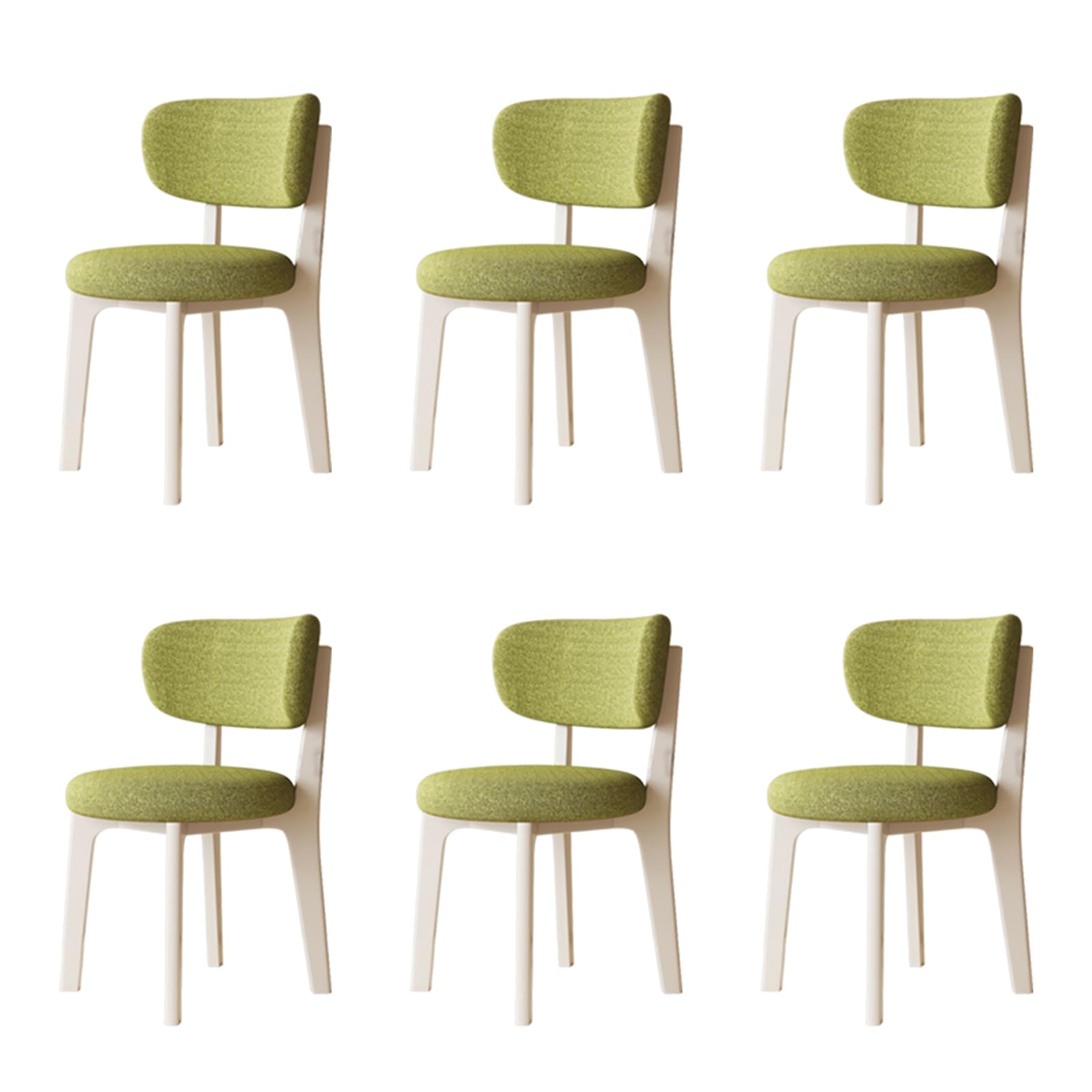 Set di 6 coprisedie moderne, rimovibili in cotone e lino, per cucina e ristorante, crema bianco e verde erba, eleganti e tappezzeria