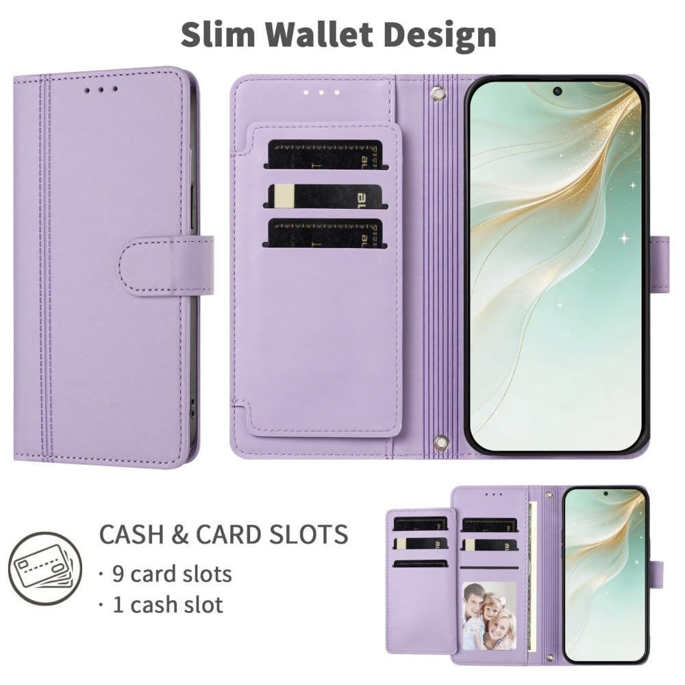 Generic Funda compatible con ZTE Blade V70 Vita/Nubia V70 Diseño (Color: Rojo) Cuero Magnético Flip Wallet Style Line Back Case