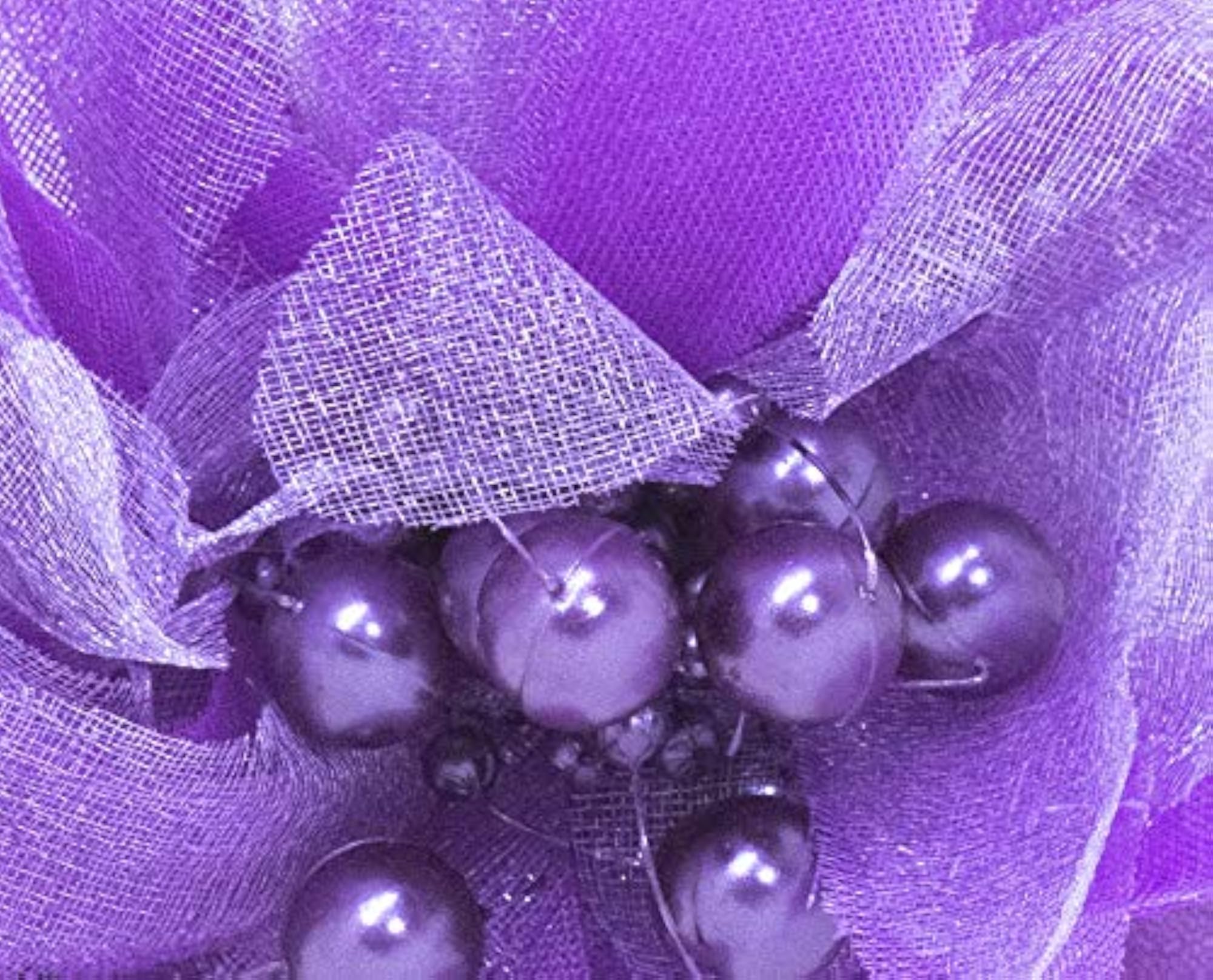 Artificial Hair Decoration Flower Clips, Purple Pack of 1