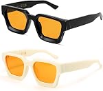 Retro Square Polarized Lunettes de soleil pour hommes Femmes Vintage Rectangle Chunky noir nuances 90s Verres