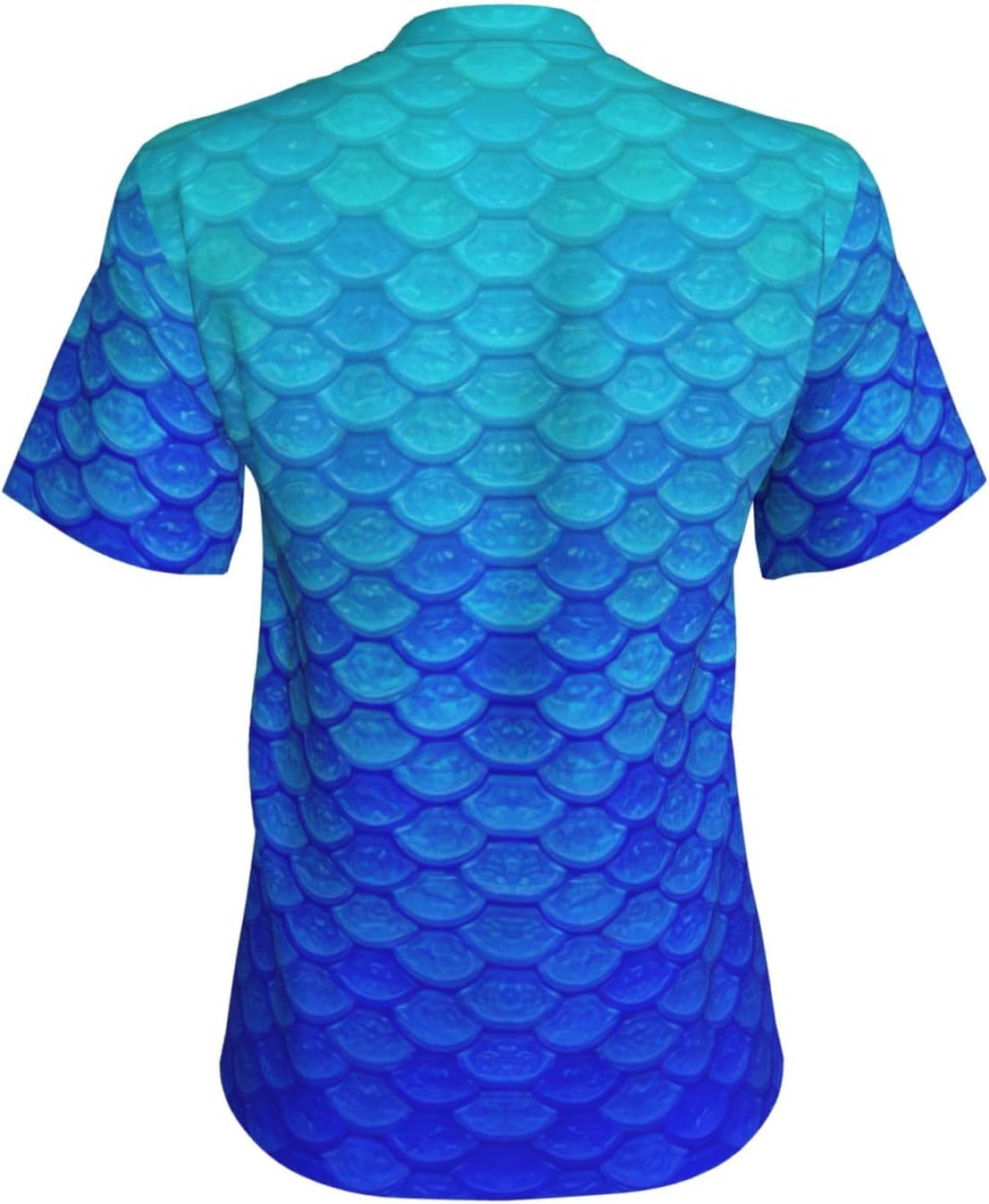 Womens Ocean Sea Blue Mermaid Fish Scale Print Short Sleeve V Neck T-Shirts Casual Breathable Tee Basic Summer Tops 2026