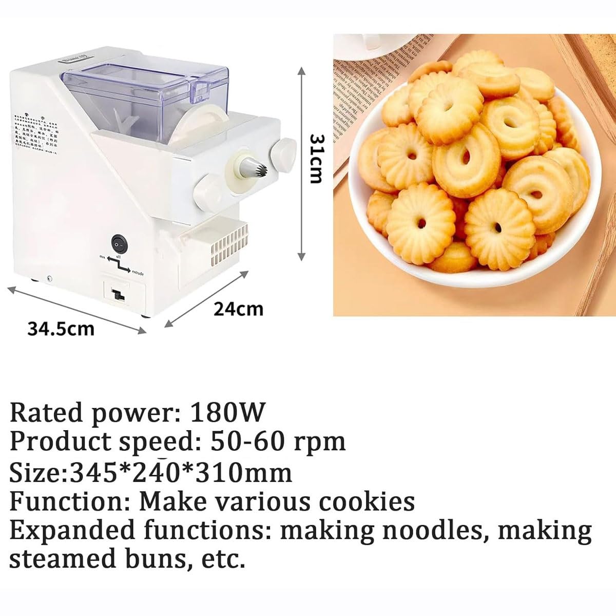 Amazon.co.jp : ビスケットフォームメーカー、180W自動クッキー製造機