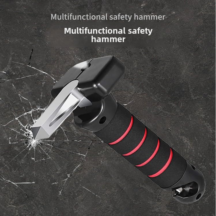 Car Safety Hammer 2-Piece Emergency Escape Tools Car Window Glass Hammer Crusher and Seat Belt Cutter Escape 2-in-1 Home Rescue and Car Emergency Escape Tools (Red and Blue.)