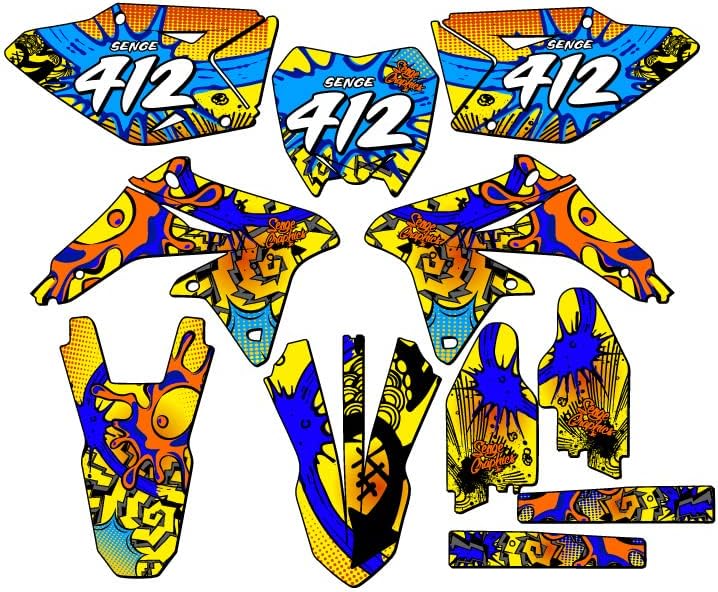 2008-2017 RMZ 450 Zany Yellow Senge Graphics Complete Kit with Rider I.D. Compatible with Suzuki