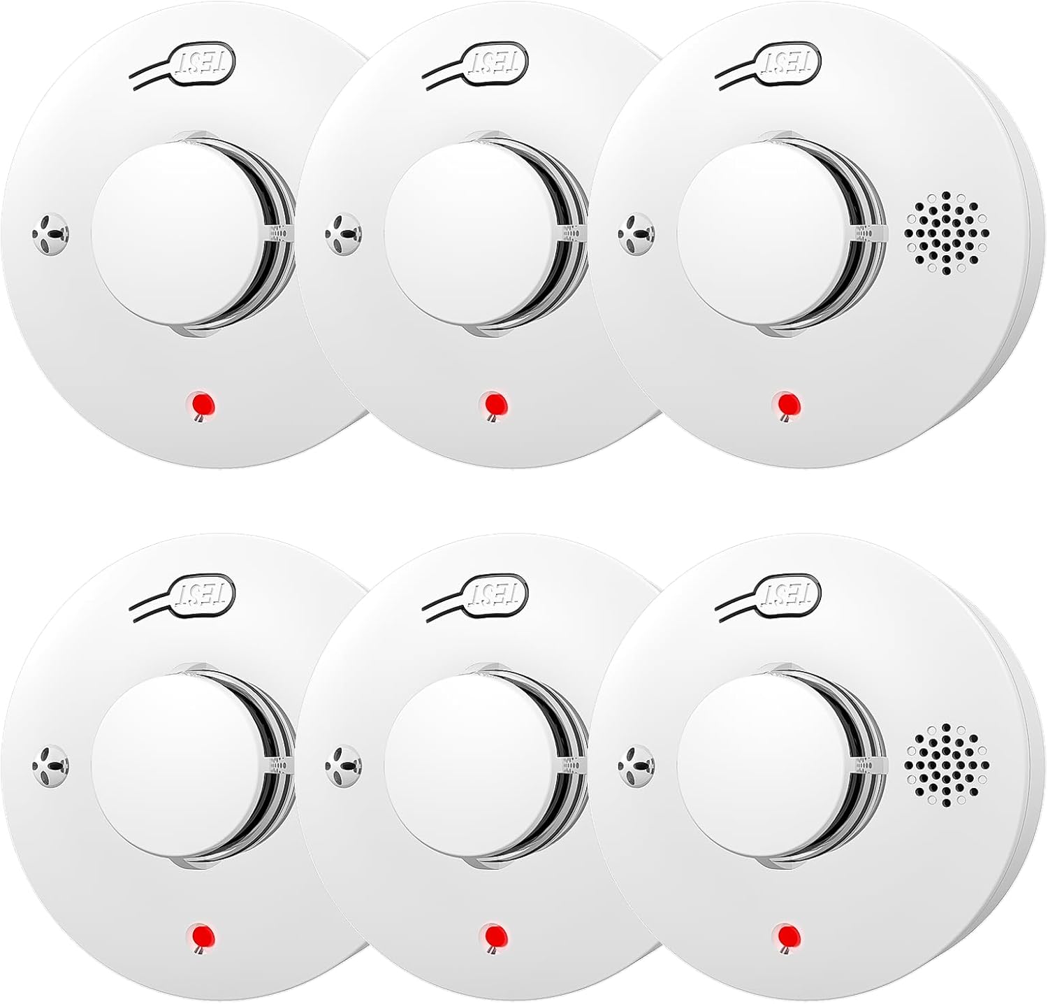 Smoke Detector, Fire Alarms for Home, Battery Powered Photoelectric Smoke Alarm with Test/Mute Button,12 PCS