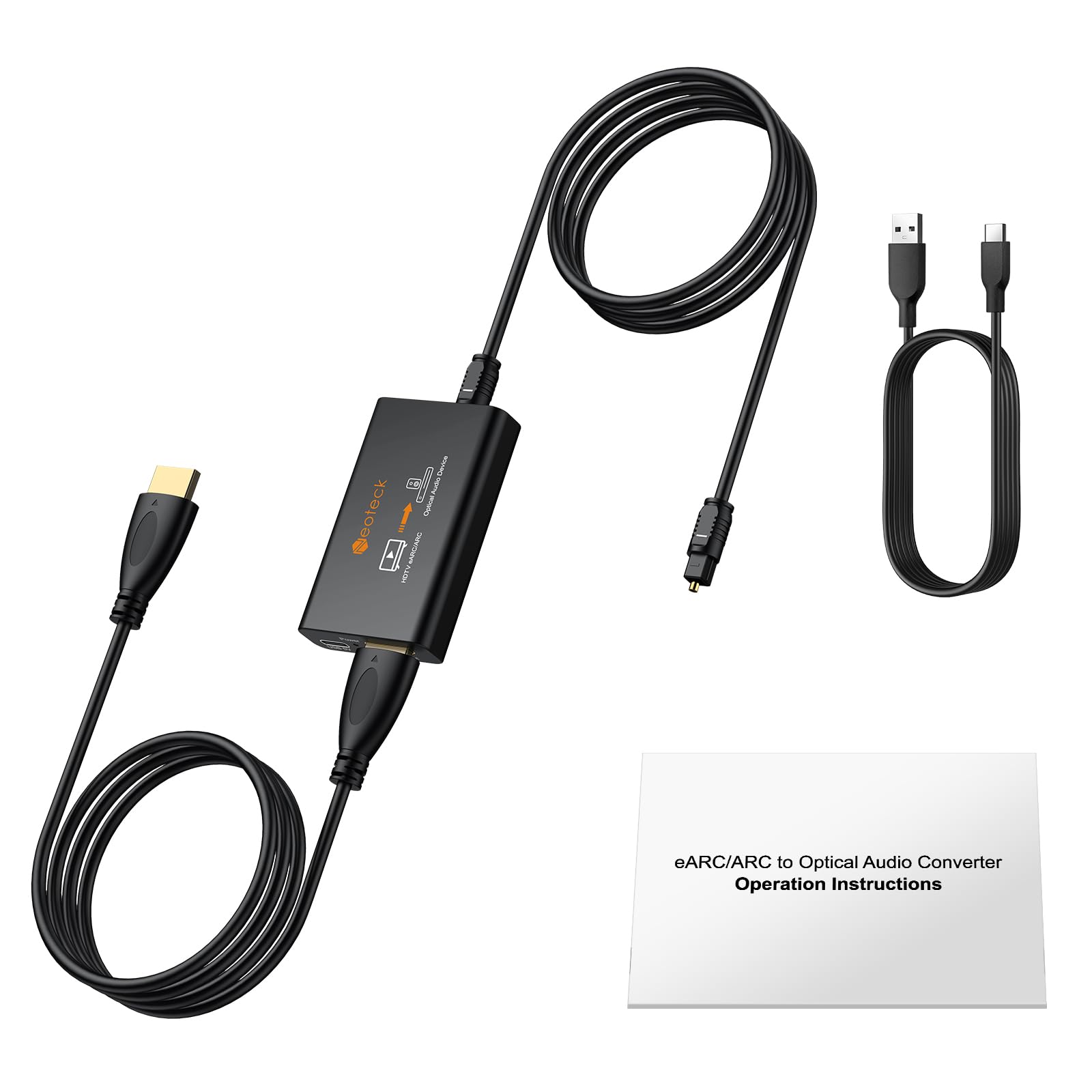 Neoteck Estrattore Audio HDMI eARC Convertitore ARC in Ottico 192 kHz eARC Audio Extractor Compatibile con PCM 2.0, Dolby 5.1, DTS 5.1 per HDTV a Soundbar, Cuffie Wireless, Home Theater