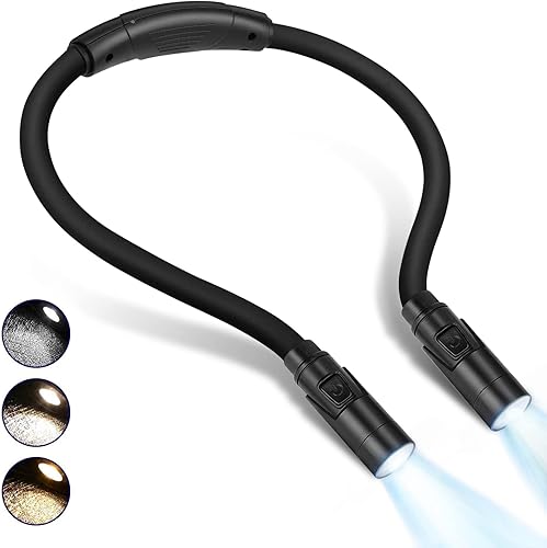 LUXJET Luz de Lectura para Leer en la Cama por la Noche, Recargable por USB, Brazo Flexible de 360°, 3 Modos Múltiples Niveles de Brillo Luces LED