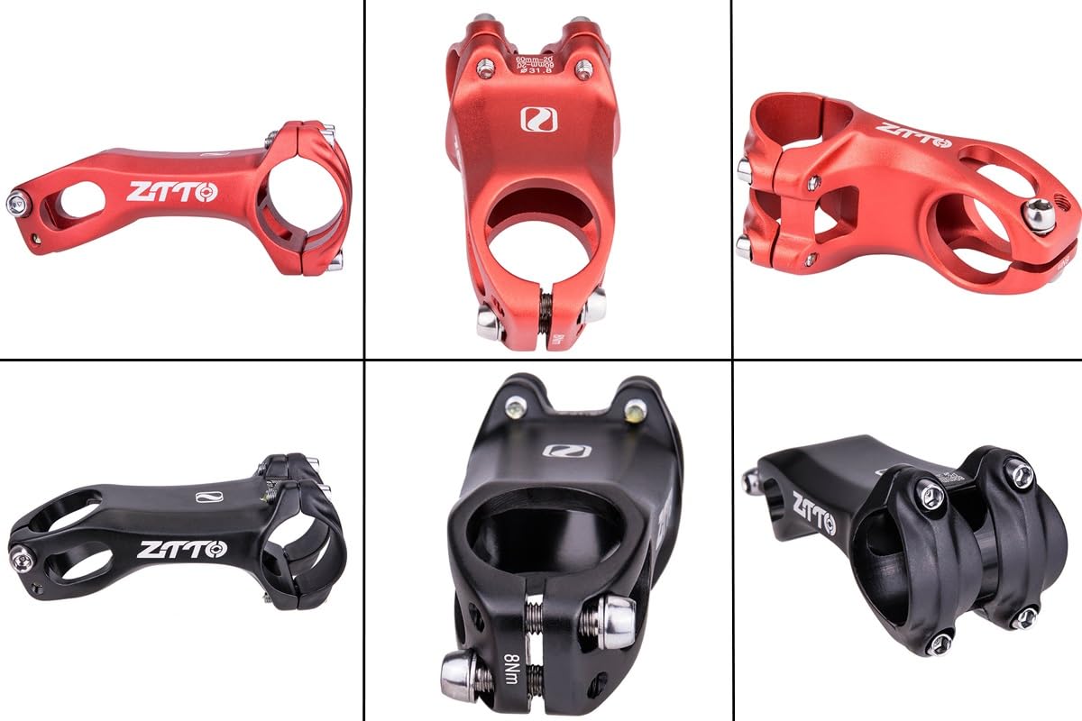 Potencia de Bicicleta de Aluminio de 20 Grados y 31,8 mm para MTB, potencias de Manillar Cortas de 60 mm y 80 mm para Bicicletas de Carretera, ciclocross, Gravel, Aventura, BMX, XC