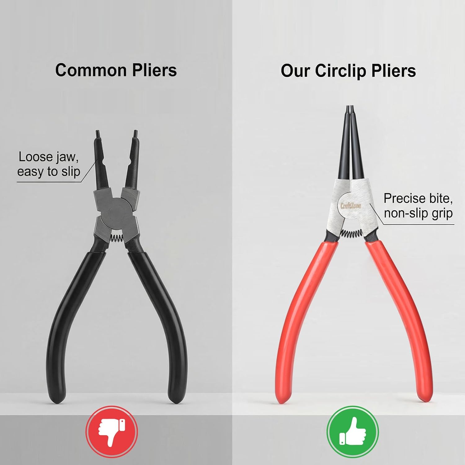 4-Piece Snap Ring Pliers Set – Internal and External C-Clip Pliers, Snap Ring Tool Kit for Removing/Installing Retaining Rings, Heavy Duty Carbon Steel
