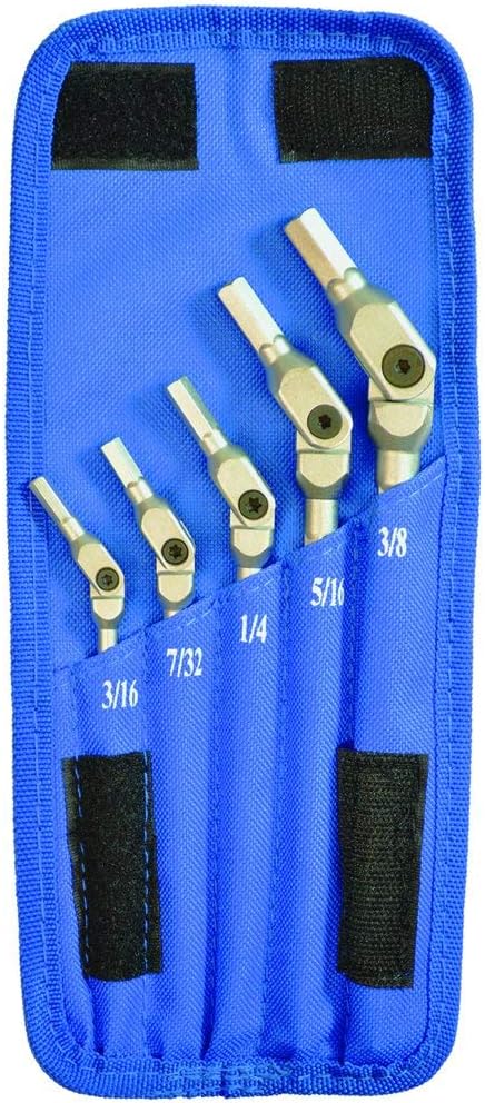Bondhus 0K9 HEX-PRO Pivot Head Wrench Set 5PC,Incl Sizes 3/16,7/32,1/4,5/16&3/8"