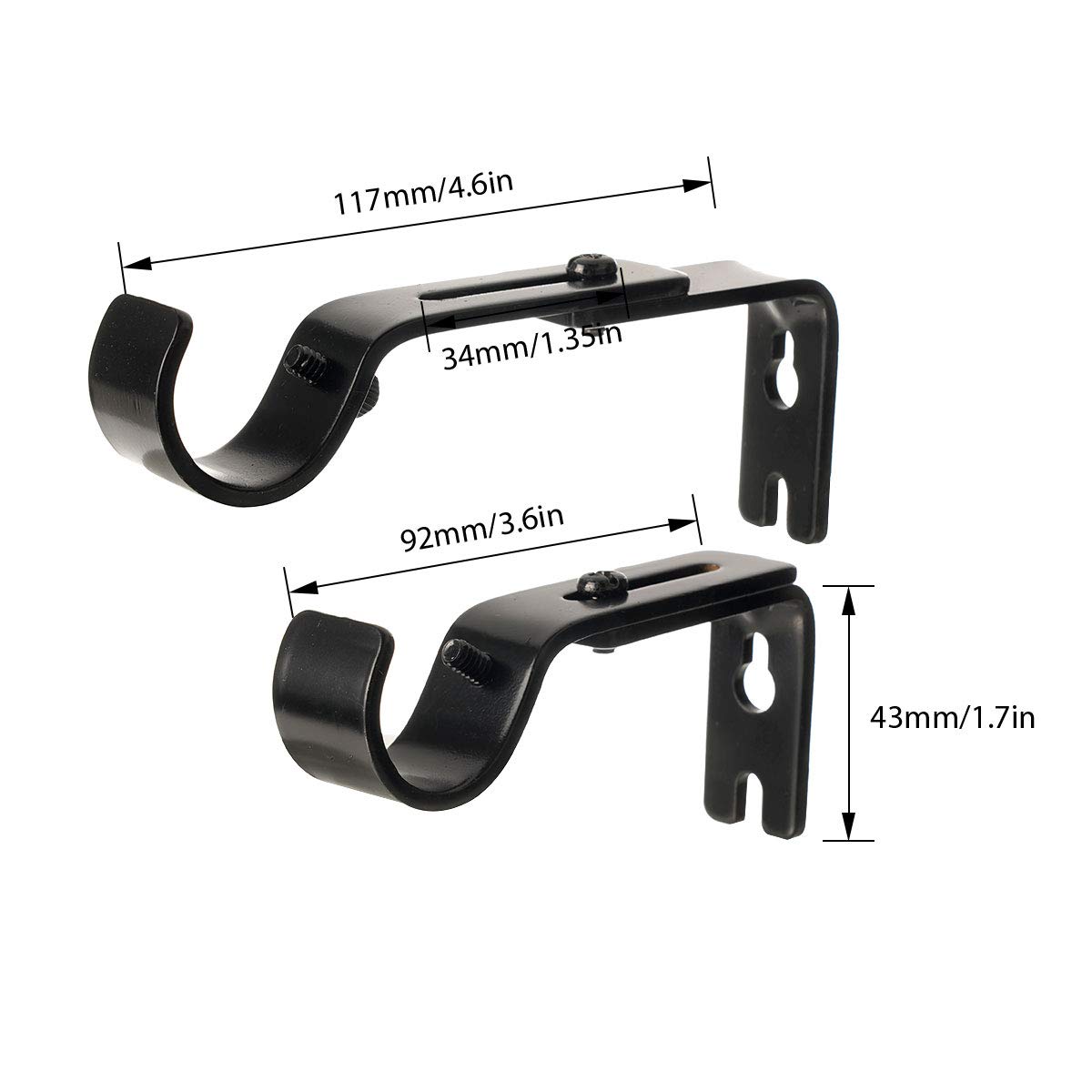 Curtain Rod Brackets - 12 Pack, Heavy Duty -2 Curtain Rod Brackets - 12 Pack, Heavy Duty -2