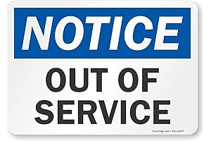 7x10 "Notice - Out Of Service" Black Out Sticker