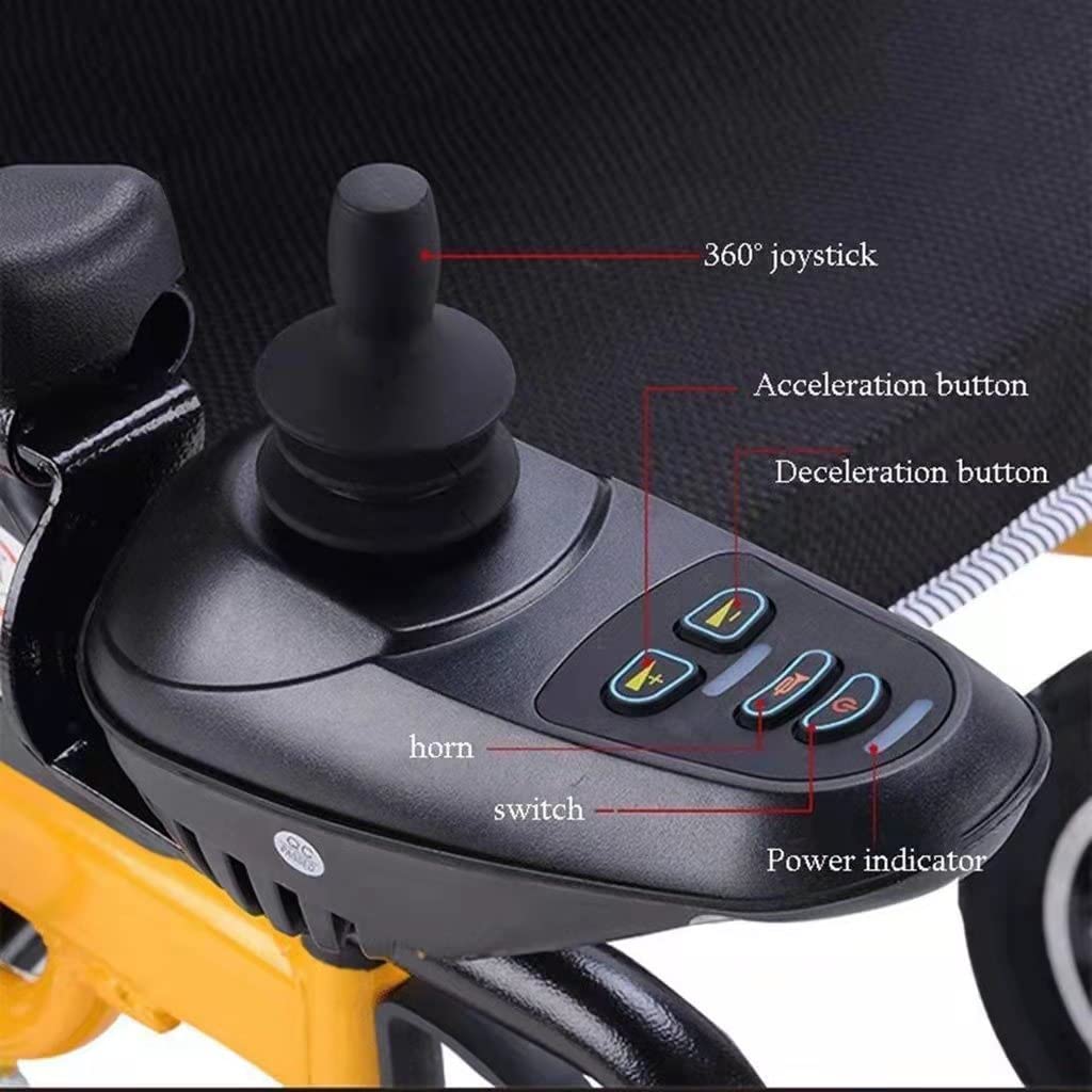 Elektryczny wózek inwalidzki o dużej wytrzymałości, składany i lekki wózek inwalidzki z napędem, joystick 360 °, szerokość siedziska 50 cm, waga 120 kg, z akumulatorem litowo-jonowym 24 V 20 Ah,Red