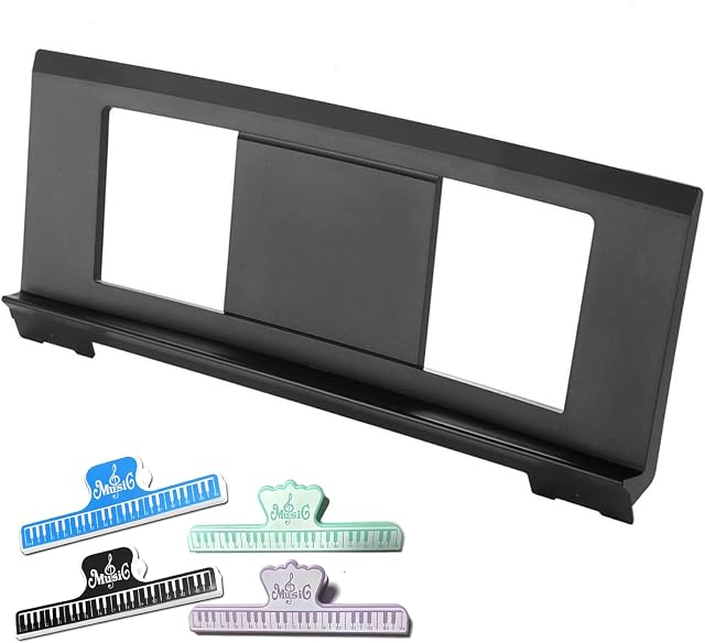 Support pour grande musique original. Compatible avec Yamaha PSR/YPT/KB/P/DGX Series Porte-clés Music Score Stand, Porte-clefs avec 4 Clip de livre de musique