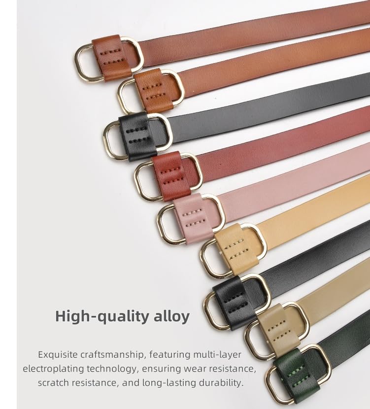 Women Hole Free Adjustment Belts Fashion Ladies Leather Belts with Gold Buckle Simple Decoration Dress Jeans2