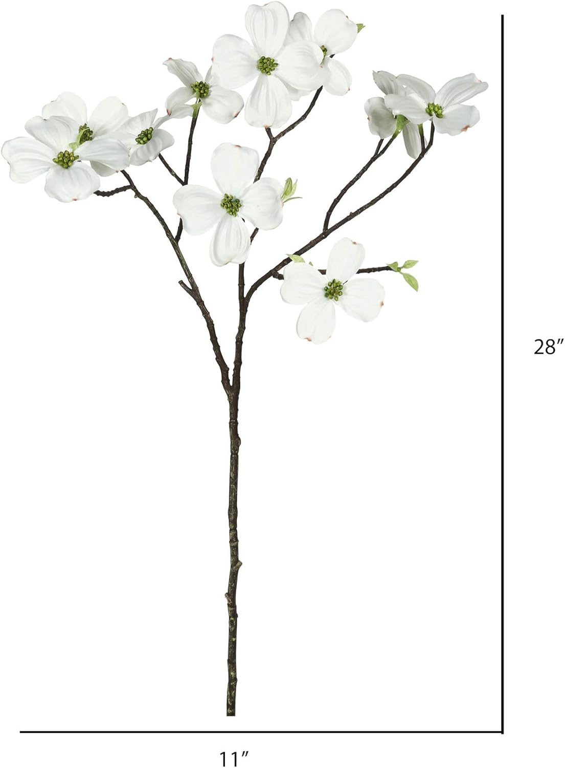 Vickerman 28" Artificial White Dogwood Stem, Set of 3