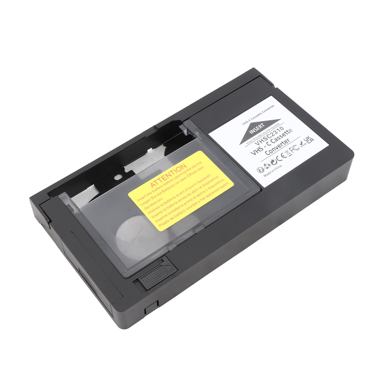 YUYTE Adapter für Kassetten Camcorder-Kassetten-Adapterbox für VHS-zu-VHS-C-Konverter mit Wiedergabe- und Aufnahmefunktion, EIN-Tasten-Steuerung für Nostalgisches Videoerlebnis