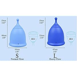 SHORDY Menstrual Cups Set of 2(Small+Large) with Box Soft Menstrual Cup & Flexible Period Cups for Women Upto 12 Hours Eco-Friendly & Safer Tampons Discs Pads Alternative Copa Menstrual (Blue)