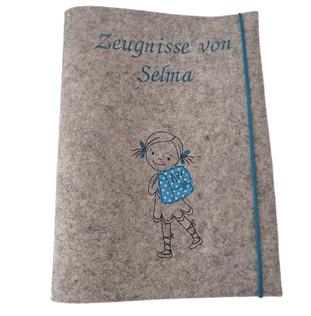 Zeugnismappe Wollfilz Mappe Zeugnisse DIN A4 Grundschule Schule