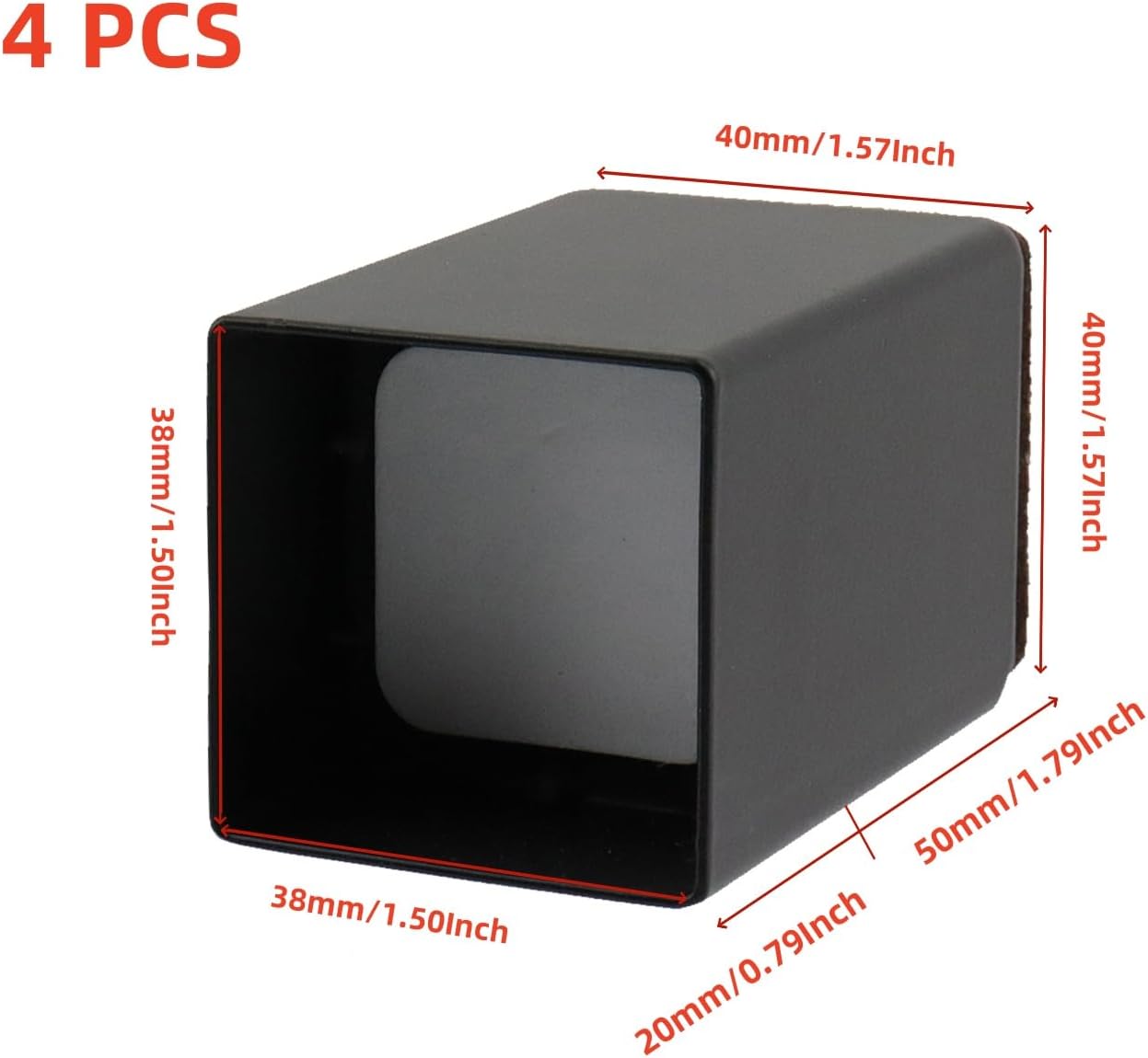 Bed Risers,2 inch Furniture Table Sofa Lift,Furniture Risers,Heavy Duty Square Supports with Felt Pad-Support 1100 LBS Per Leg-Black(Width 1.6"-Adds 2" Height),4 Pack Bed Risers-Black