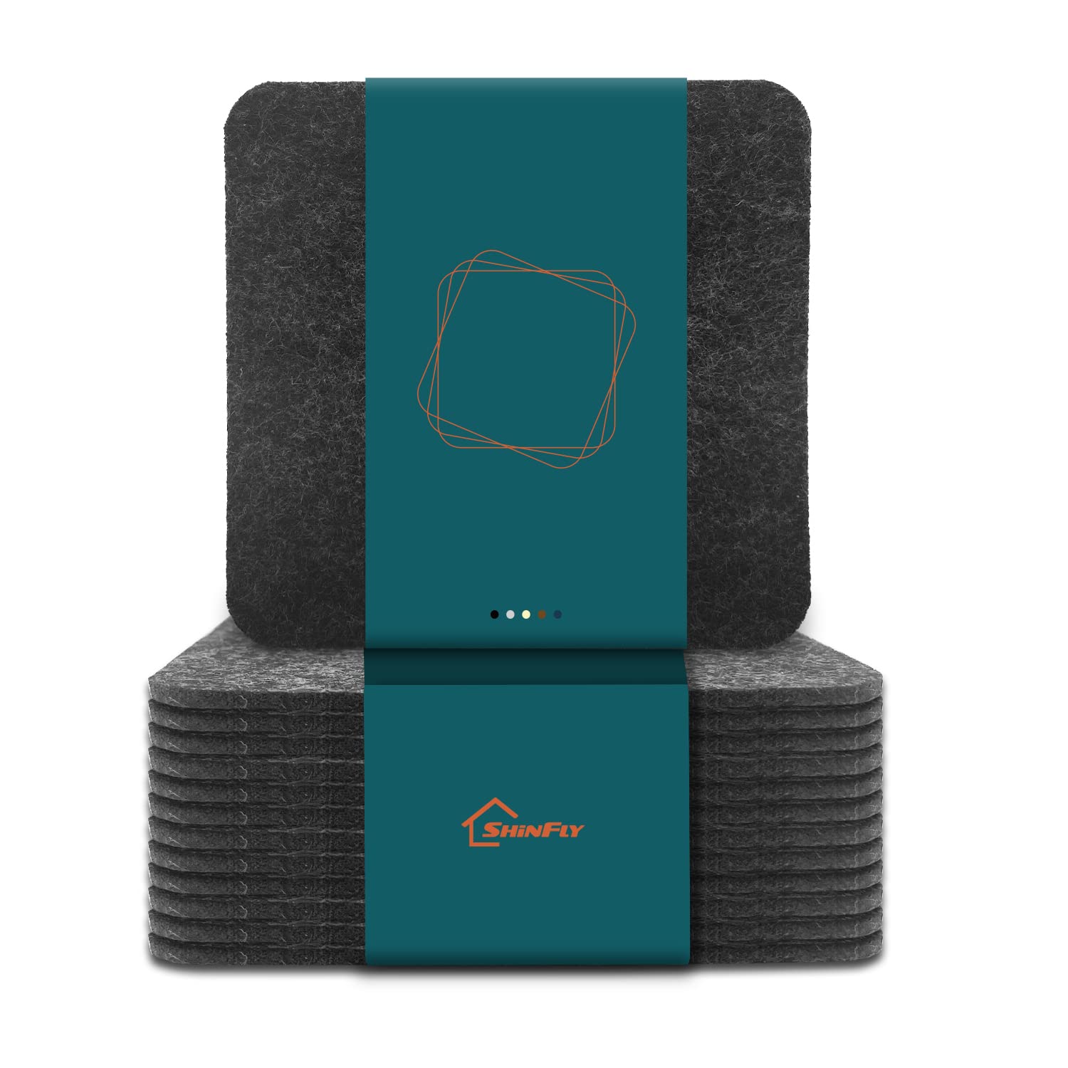 shinfly Felt Coasters, Set of 12, Non-Slip Heat Resistant, Glass Coasters for Drinks, Bar, Cups