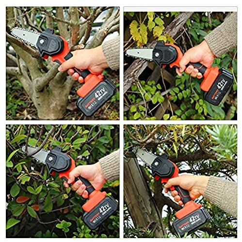 Tragbare Mini-Kettensäge, 4-Zoll-Akku-Elektro-Astsäge Mit 2 Batterien, Elektrische Astschere 24 V / 36 V / 42 V… – Bild 7