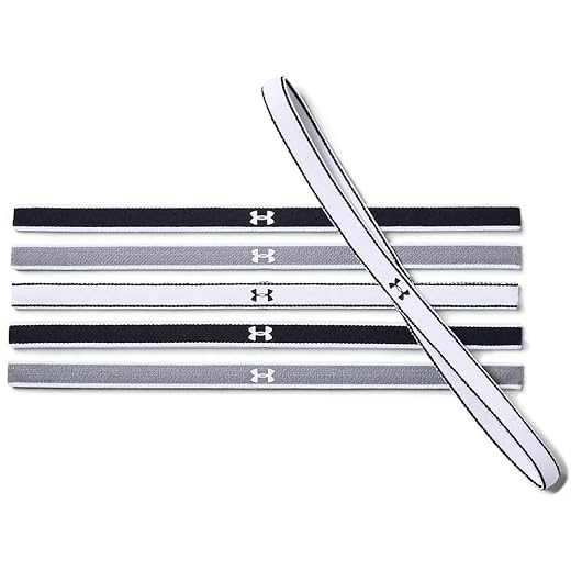 Under Armour Women's Mini Athletic Headbands, 6-Pack , Black (005)/White , One Size Fits All