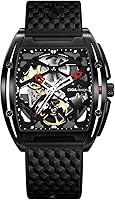 CIGA Design Z Series Automatic Skeleton Mechanical Watch Tonneau Sapphire Crystal 3ATM Waterproof Silicone Strap for Men Women
