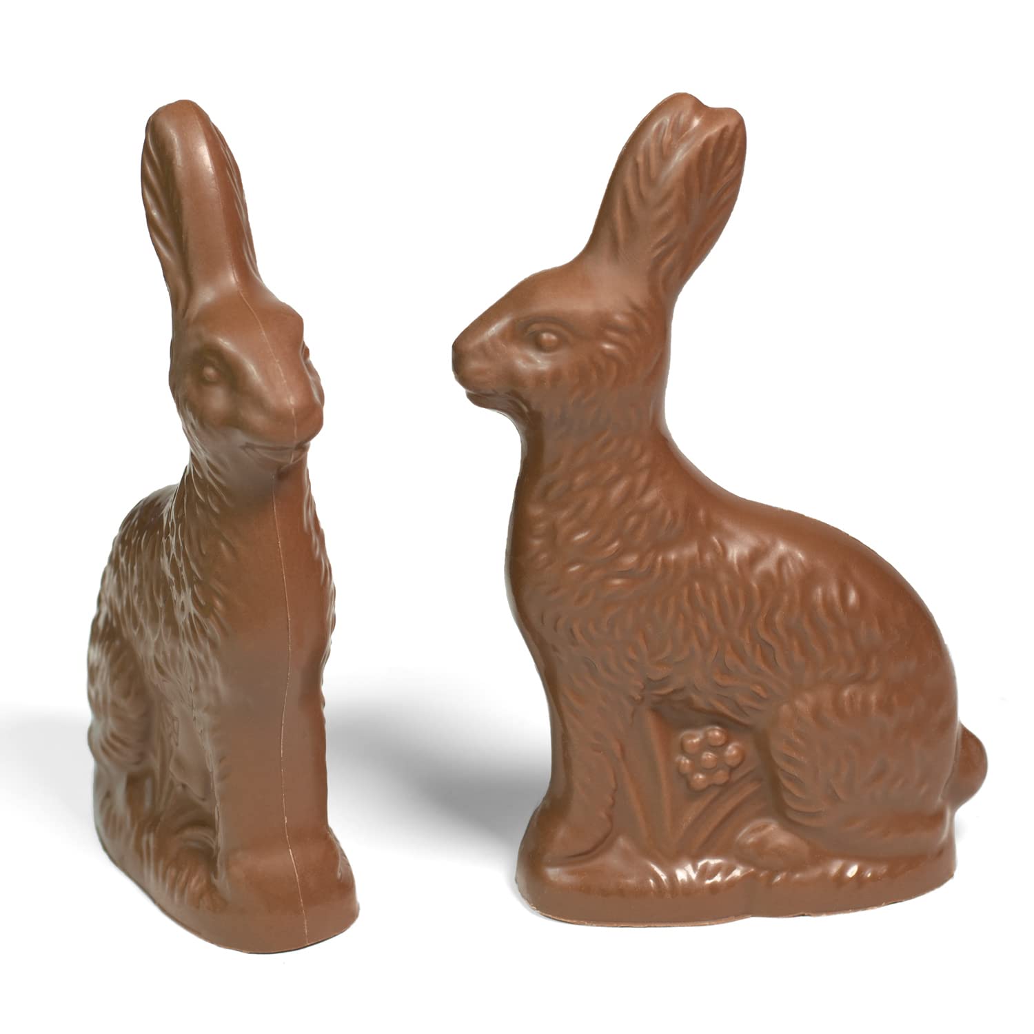 Olde Naples Chocolate Easter Bunny Solid Chocolate 8oz, Happy Easter Candy Gift Rabbit, Pack of 2