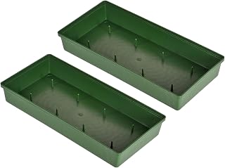 MECCANIXITY Plastic Design Bowl 11 Inch Flower Arrangement Base for Centerpiece Decorating, Green Pack of 2