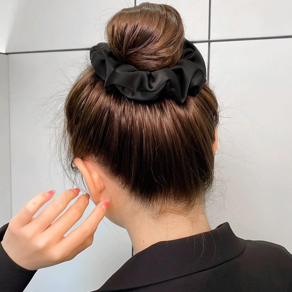 Scrunchies for Women, 10pcs Silk Satin Ponytail Holder, Solid Color Elastic Hair Bands Hair Accessories for Women Girls Ladies(10 Pcs Hair Scrunchies) - Image 4