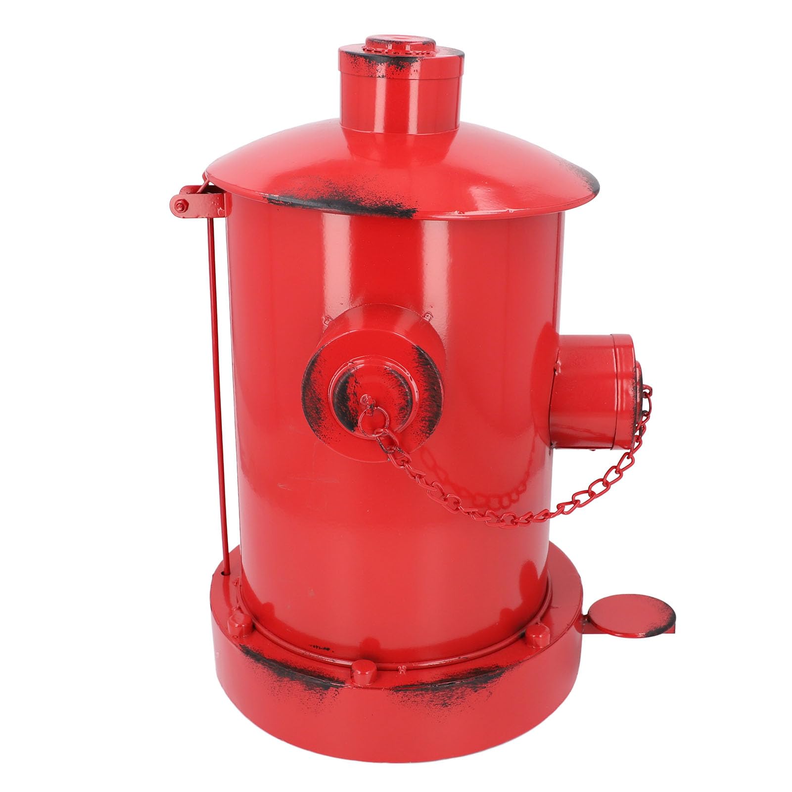 Bote de Basura para Boca de Incendios, Cubos de Basura de Hierro Decorativos de Estilo Industrial Retro para Interiores y Exteriores con Cubo para Jardín, Hogar y Cocina (Rojo)