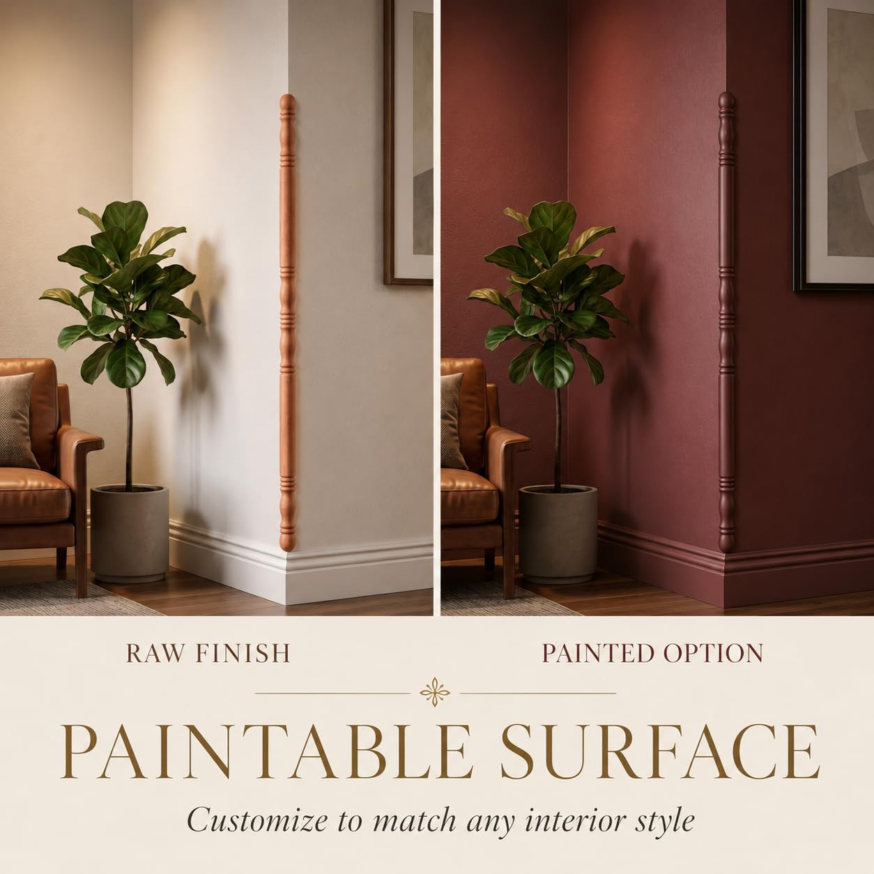 Renovators Supply - Paraspigoli in rovere scuro, protezione per angoli per mobili tradizionali, protezione decorativa da parete, protezione per bordi da parete levigata, protezione per la sicurezza